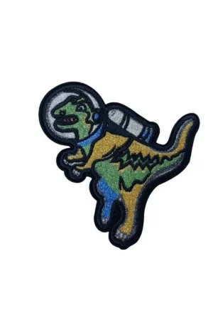 Prezzo Scontato Applicazione Termoadesiva Patch Ricamo Drago Lurex Glitter Spaziale 9x8 Cm