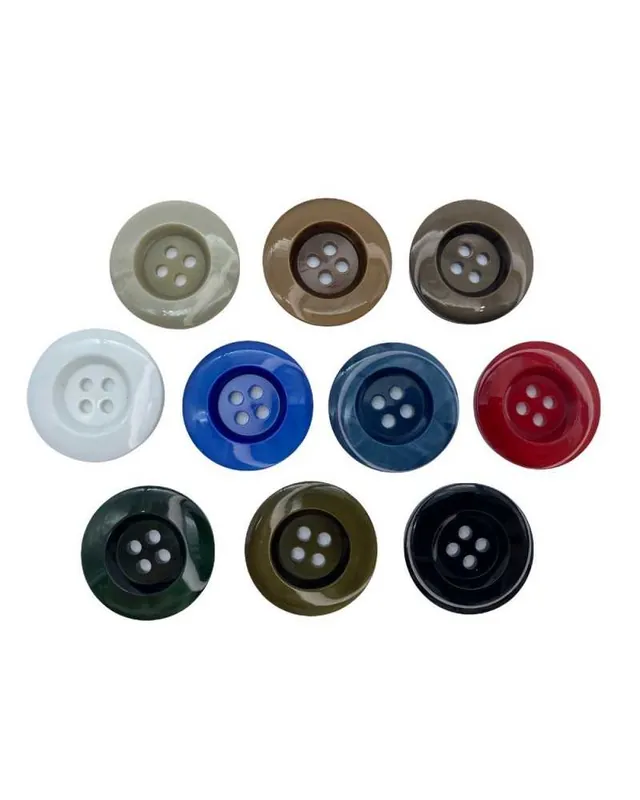 Super Prezzo Bottone 4 Buchi Tondo Lucido Piatto Effetto Madreperla Mm 34