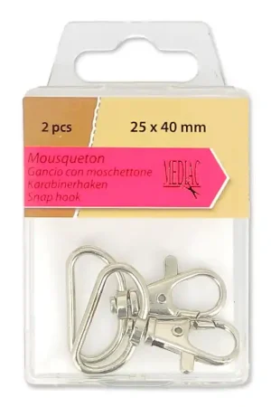 Miglior Prezzo Lot de 2 mousquetons 25x40 mm rhodié x1