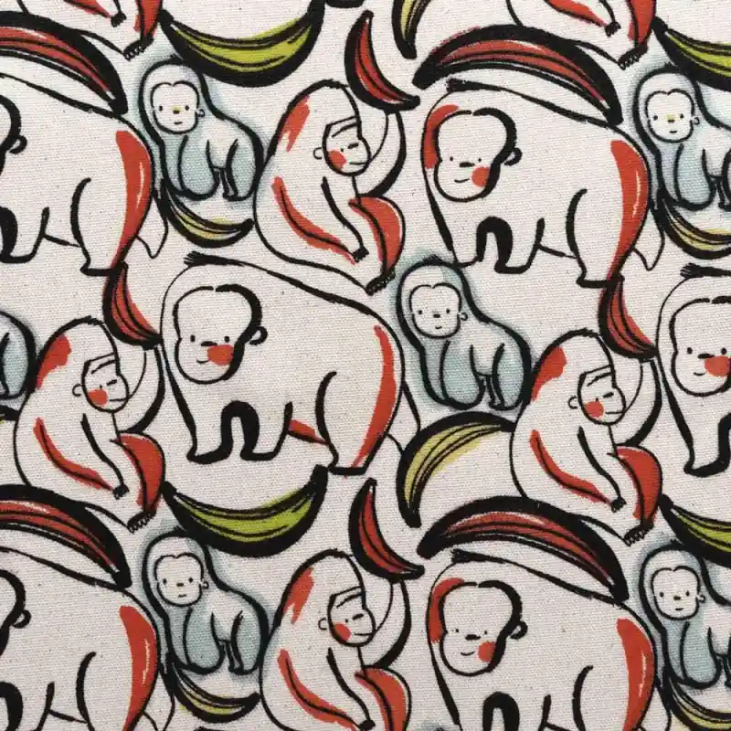 Tessuto Cotton Canvas Katia - Apes Bananas Offerta Lampo