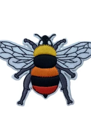 Affare Applicazione Termoadesiva Ricamo Ape Nero Rosso Giallo Arancio 9x6 Cm