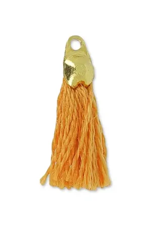 Più Venduto Pompon en coton 15 mm Orange/Doré HQ x1