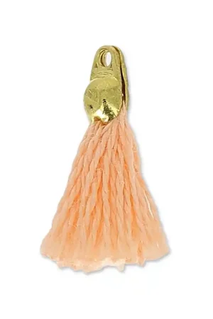 Pompon en coton 15 mm Peach/Doré HQ x1 Promozione Esclusiva