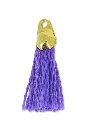 Reso Gratuito Pompon en coton 15 mm Violet/Doré HQ x1