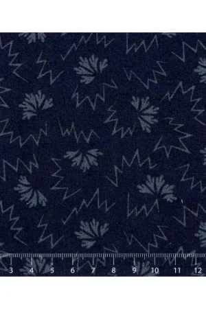 26th Centenary Collection by Yoko Saito, Tessuto Blu con Disegni Prezzo Di Fabbrica