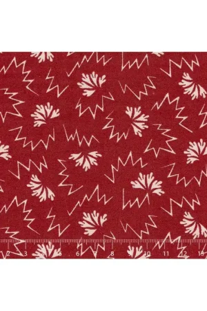 26th Centenary Collection by Yoko Saito, Tessuto Rosso con Disegni Bianchi Esclusivo