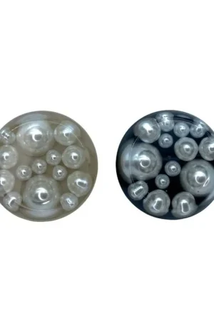 Scelto Dai Clienti Bottone Gioiello Trasparente Perle Bianco Gambo Acciaio 27 Mm