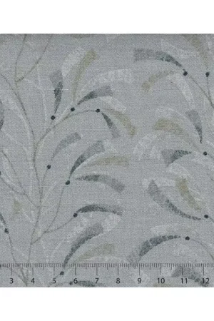 Nuova Collezione 26th Centenary Collection by Yoko Saito, Tessuto Grigio Scuro con Rami e Foglie