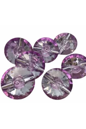 Bottone Resina Modello Tondo Cristallo Foro Passante Retro 28 Mm Prezzo Basso