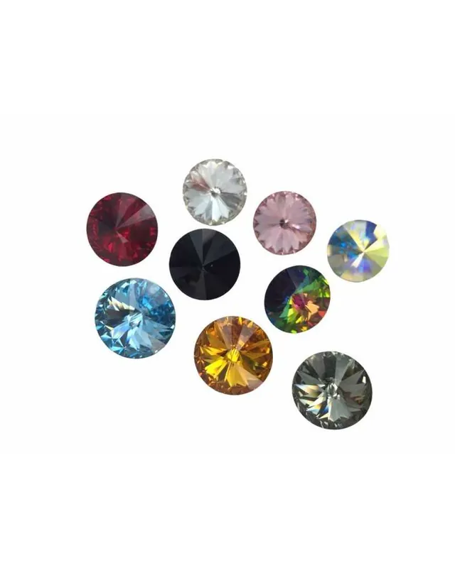 Esclusivo Bottone Cristallo Strass Conico Base Acciaio Asola Mm 13