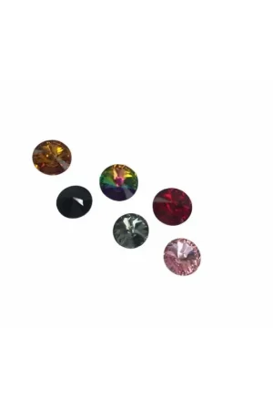 Bottone Cristallo Strass Conico Base Acciaio Asola Cm 1 Affare