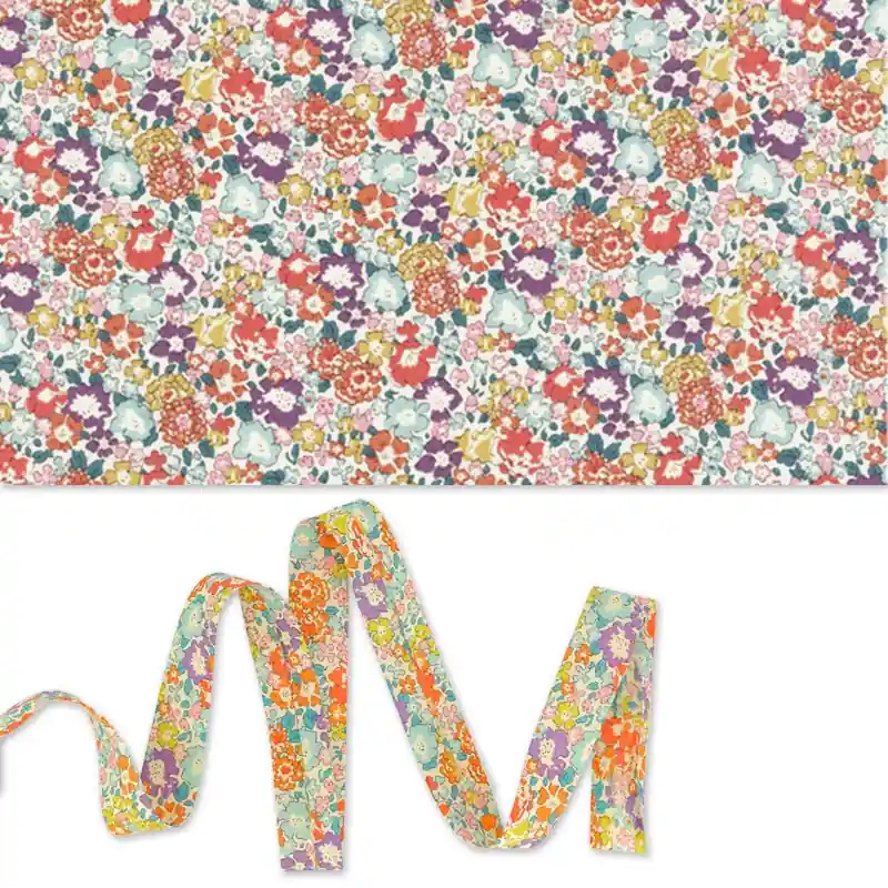 Prezzo Ridotto Biais en tissu Liberty - Michelle - Mandarine x1m