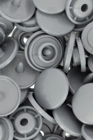 Boutons pressions BabySnap type KAM ronds 12,4 mm Gris x30 Di Tendenza