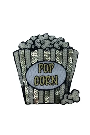 Applicazione Termoadesiva Pop Corn Ricamo Paillettes 8 Cm Professionale