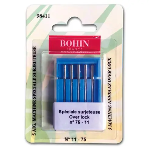 Aghi per tagliacuci - 5 aghi over lock n°11-75 - Bohin Pagamento Sicuro