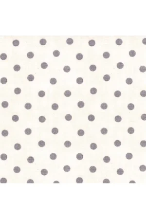 Spedizione Espresso Moda Fabrics, Tessuto Crema con Pois Grigio