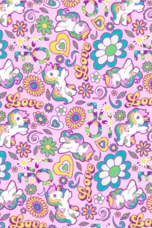 Compra Oggi Stesso Tessuto popeline in cotone - Unicorni - Love