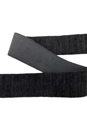 50 Cm Passamaneria Elastico Velluto Ciniglia Nero Alto 4 Cm Occasione