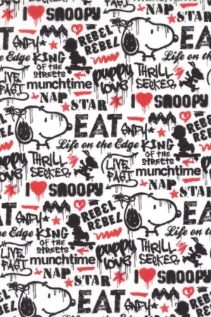Saldi Tessuto in cotone - Snoopy - Graffiti