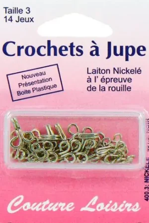 Ganci a gonna - 14 Uncinetto argento - Dimensione 3 - Couture loisirs Reso Gratuito