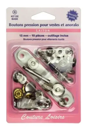 Bottoni a pressione - Kit bottoni a pressione per giacche e giacche a vento - Couture loisirs Reso Gratuito