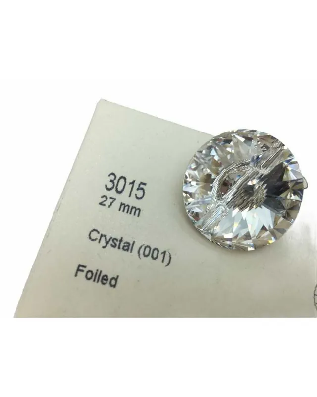 Occasione Bottone Gioiello Crystal Base Acciaio Misura 27 Mm