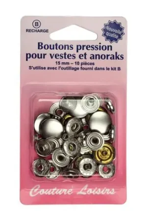 Sconto Bottoni a pressione - Ricarica bottoni a pressione giacche,giacche a vento - Couture loisirs