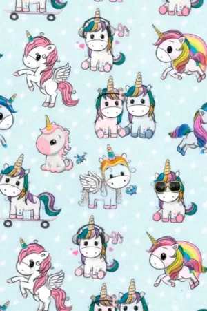 Tessuto popeline in cotone - Unicorni Multi Promo Stagionale