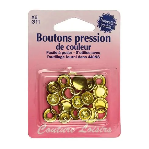 Bottoni a pressione - Ricarica 6 pressioni dorate - Couture loisirs Ultime Pezzi