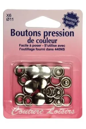Bestseller Bottoni a pressione - Ricarica 6 pulsanti a pressione argento - Couture loisirs