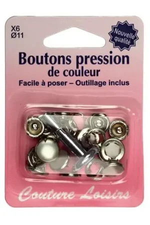 Offerta Lampo Bottoni a pressione - 6 bottoni a pressione perline + utensile - Couture loisirs