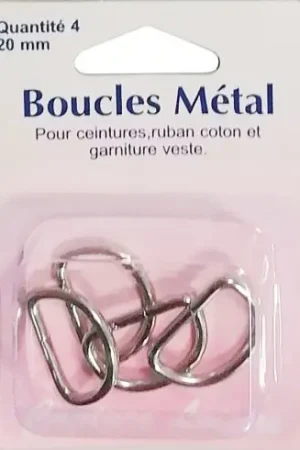 Bestseller Fibbie e clip - Anelli mezzotondi - 20 mm di metallo - Couture loisirs