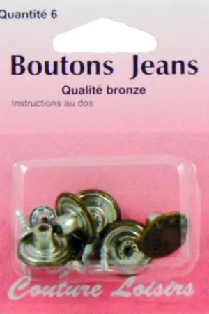 Spedizione Gratuita Bottoni di jeans - 6 bottoni - 17 mm - Couture loisirs