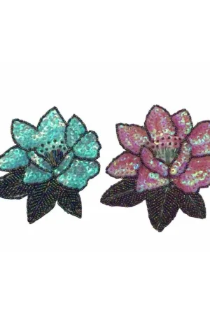 Applicazione Patch Termoadesiva Ricamo Fiore Paillettes Perlina 11x10 Cm Compra Adesso