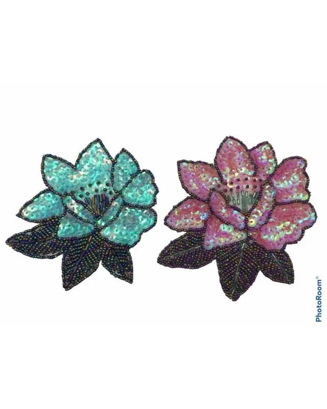 Applicazione Patch Termoadesiva Ricamo Fiore Paillettes Perlina 11x10 Cm Compra Adesso