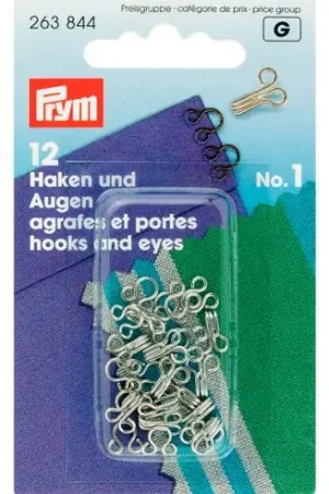 Subito Disponibile Graffette - N°1 - 12 paia - Colore argento - Prym