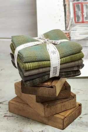 Pacchettino di 5 Tessuti Giapponesi 25 x 27 cm - Verde Grigio Spedito Oggi