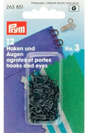 Graffette - N°3 - 12 paia - Colore nero - Prym Economico