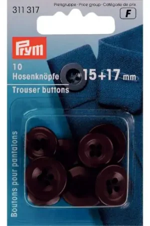 Bottoni a 4 fori - 10 Bottoni per pantaloni - 15/17 mm - Prym Solo Oggi