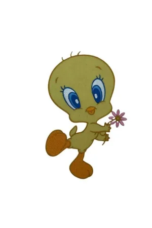 Professionale Applicazione Ricamo Pulcino Giallo Personaggio Cartone Animato Termoadesiva Patch Toppa 7x4 Cm