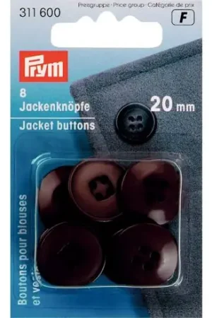 Novità Bottoni a 4 fori - 8 bottoni per giacche 20 mm - Prym