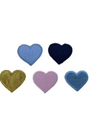 Reso Gratuito Applicazione Termoadesiva Patch Cuore Tessuto Ricamo Unito 25 Mm