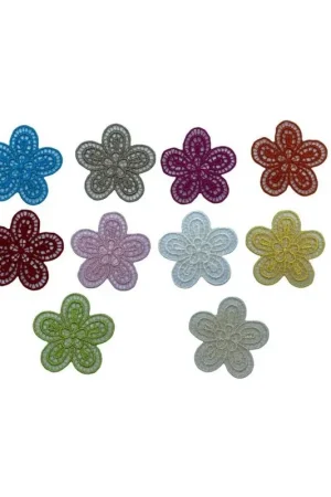 Più Venduto Applicazione Fiore Patch Ricamo Macramè Termoadesiva 35 Mm