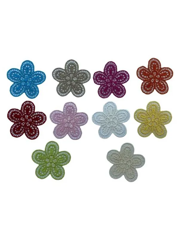 Più Venduto Applicazione Fiore Patch Ricamo Macramè Termoadesiva 35 Mm
