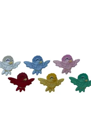 Occasione Applicazione Termoadesiva Patch Ricamo Uccellino Volatile 45x35 Mm