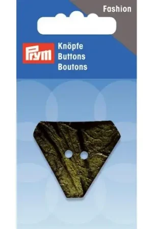 Ultime Pezzi Bottoni a 2 fori - Bottone triangolo cocco verde - 30 mm - Prym