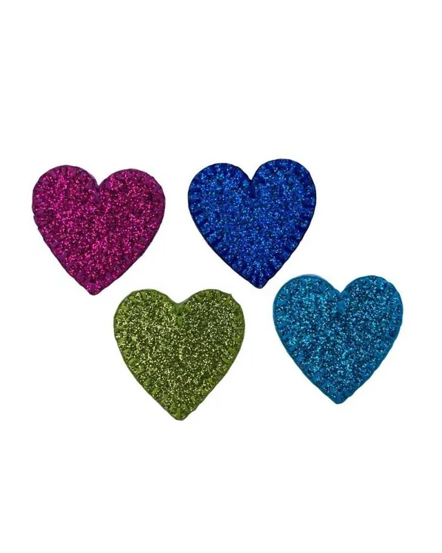 Prezzo Scontato Applicazione Cuore Glitter Lurex Toppa Patch Termoadesiva 2,5 Cm