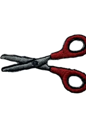 Applicazione Forbice Manico Rosso Patch Termoadesiva Ricamo 3x2 Cm Prezzo Di Fabbrica
