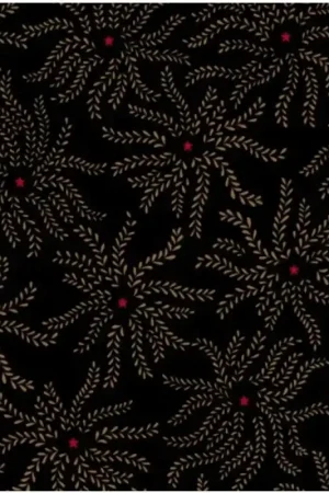 Henry Glass Ebony  Onyx  by Kim Diehl, Tessuto Nero con Spighe Gialle Esclusivo