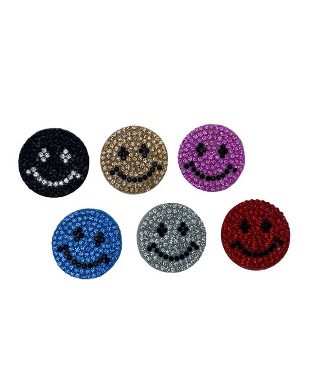 Applicazione Toppa Patch Termoadesiva Tonda Smile Strass 27 Mm Vendita Finale